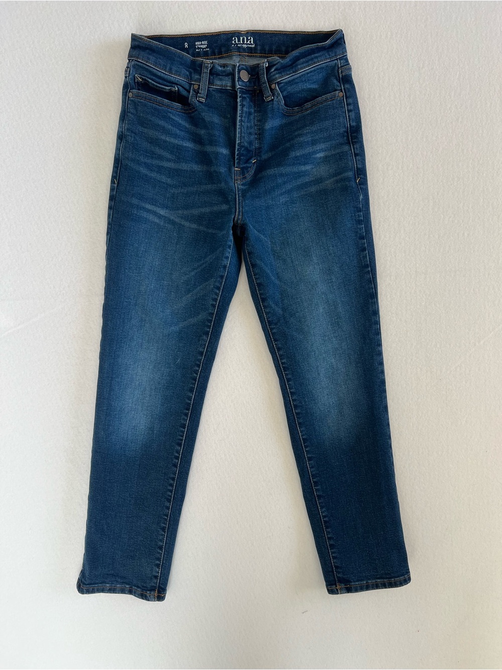 a.n.a Size 8 High Rise Straight Cropped Jeans Medium Wash Stretch